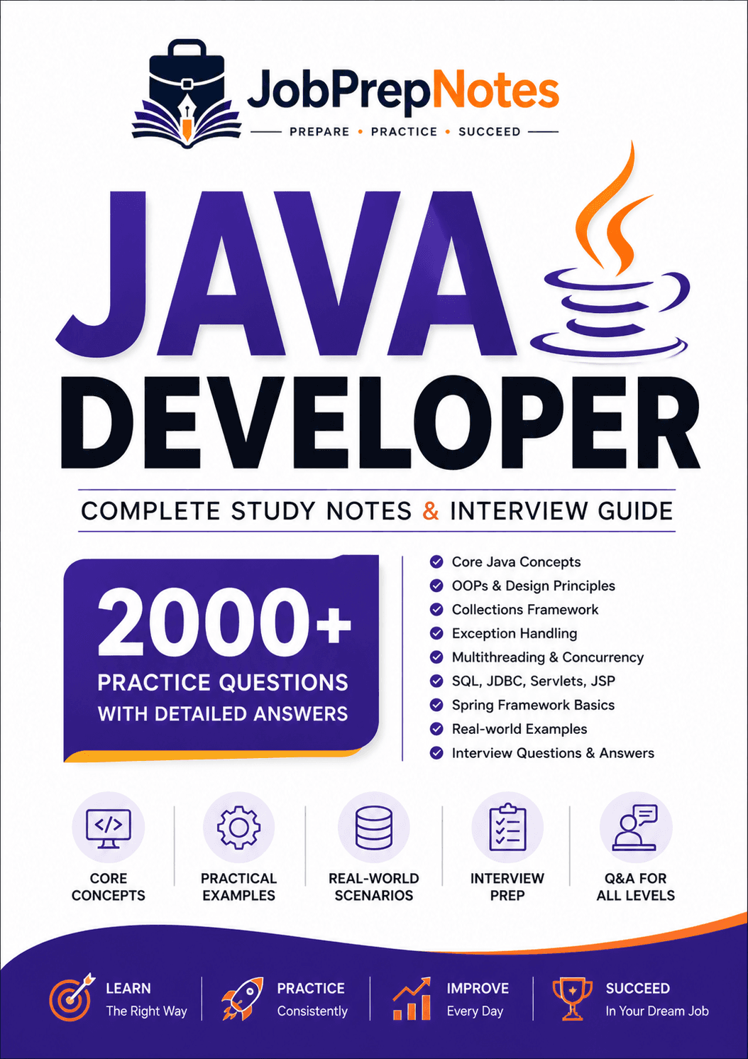2000+ Java Developer Interview Questions & Answers β Java interview notes PDF cover